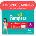 Pampers Cruisers Diapers 360 Size 5, 96 Count (Select for More Options)