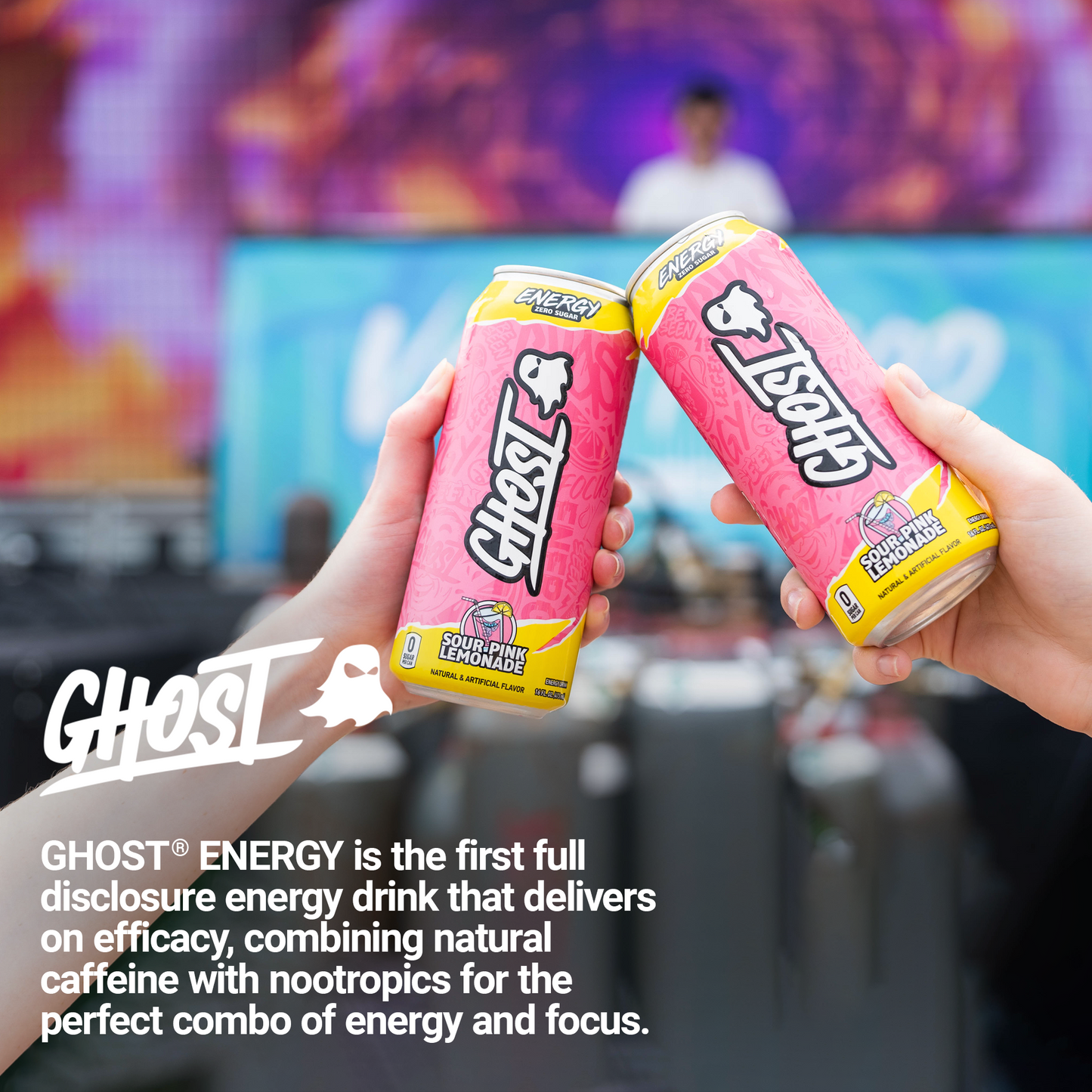 GHOST® ENERGY Zero Sugar Energy Drink, Sour Pink Lemonade, 16 fl oz Can