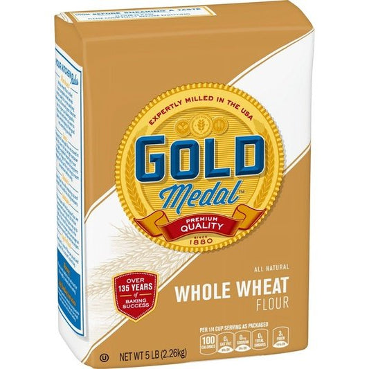 Gold Medal Premium Quality All Natural Whole Wheat Flour For Baking, 5 lb.