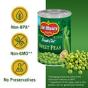 Del Monte Sweet Peas Canned Vegetables, 15 oz Can