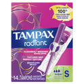Tampax Radiant Tampons with LeakGuard Braid, Super Absorbency, 14 Count