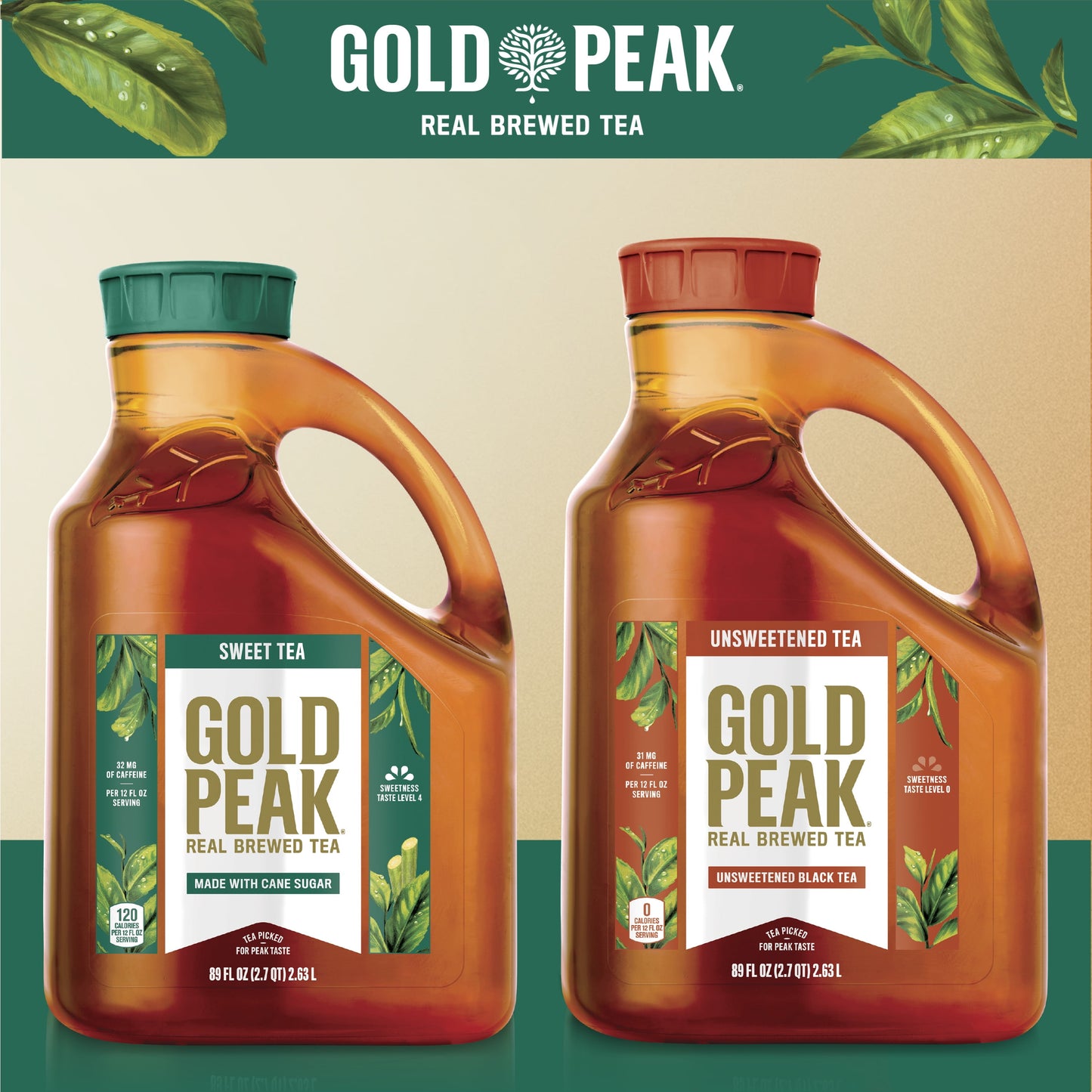 Gold Peak Real Brewed Tea Cane Sugar Sweetened Black Iced Tea Drink, 89 fl oz