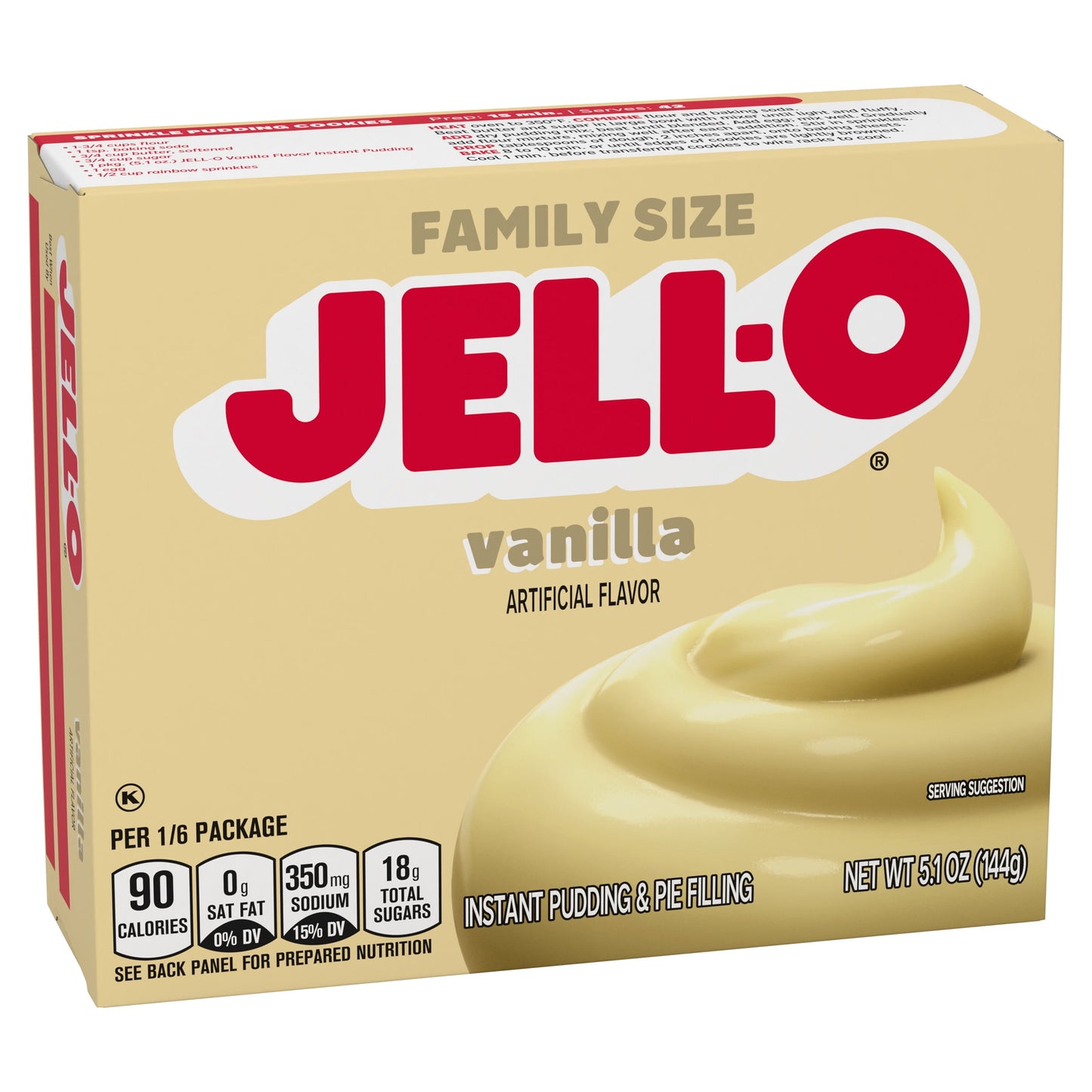 Jell-O Vanilla Instant Pudding Mix & Pie Filling, 5.1 oz. Box