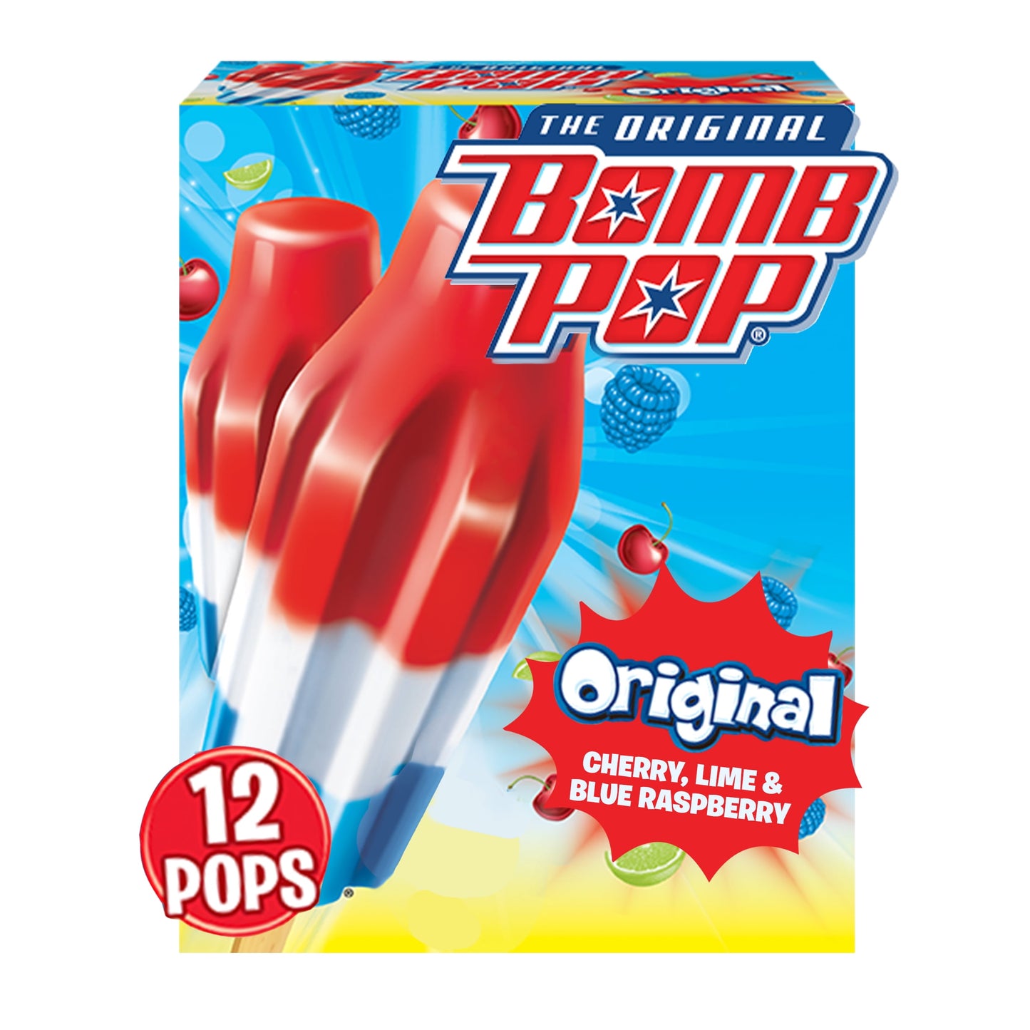 Bomb Pop Original Ice Pop, 12 Pack