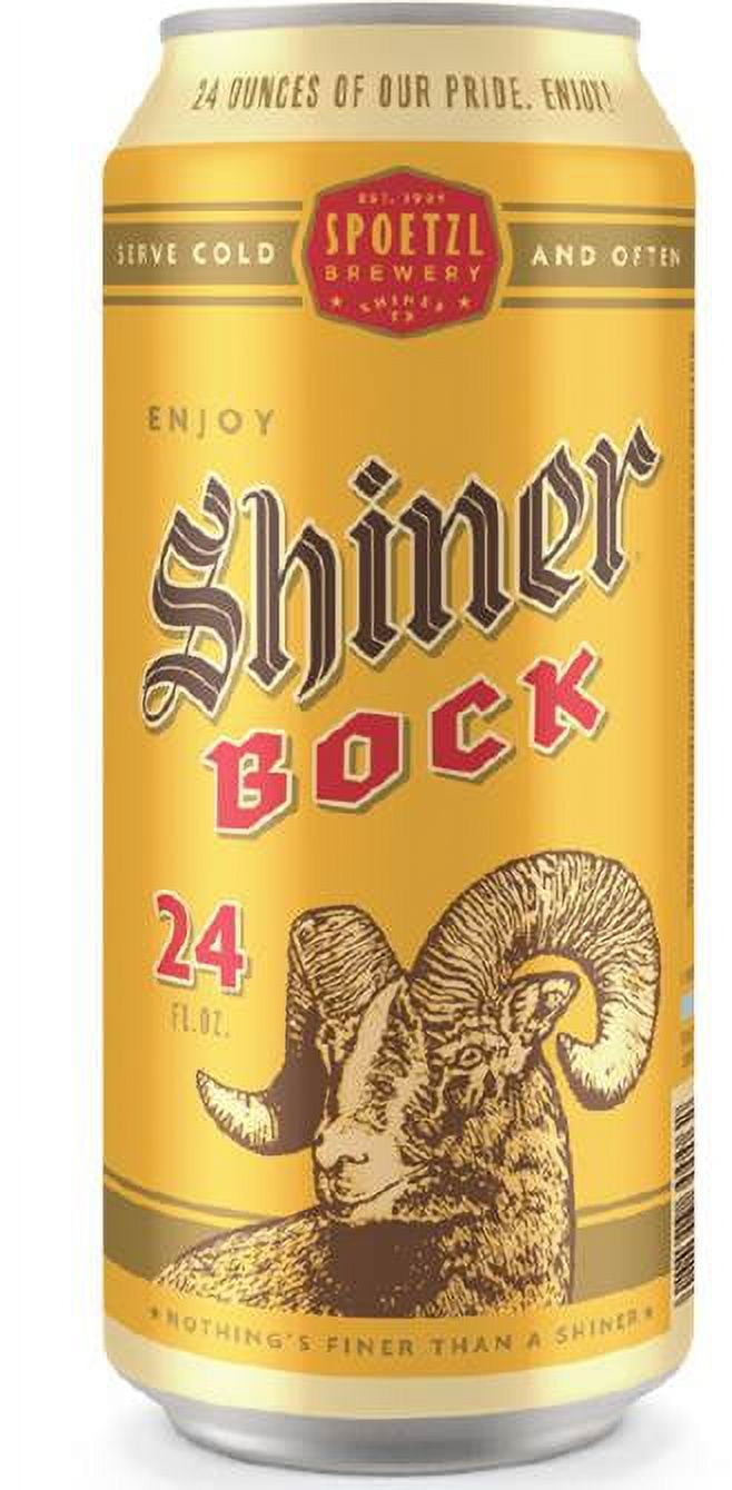 Shiner Bock Beer, Shiner Craft Beer, 24 fl oz Can, 4.4% ABV, 141 Calories, 12.4g Carbs