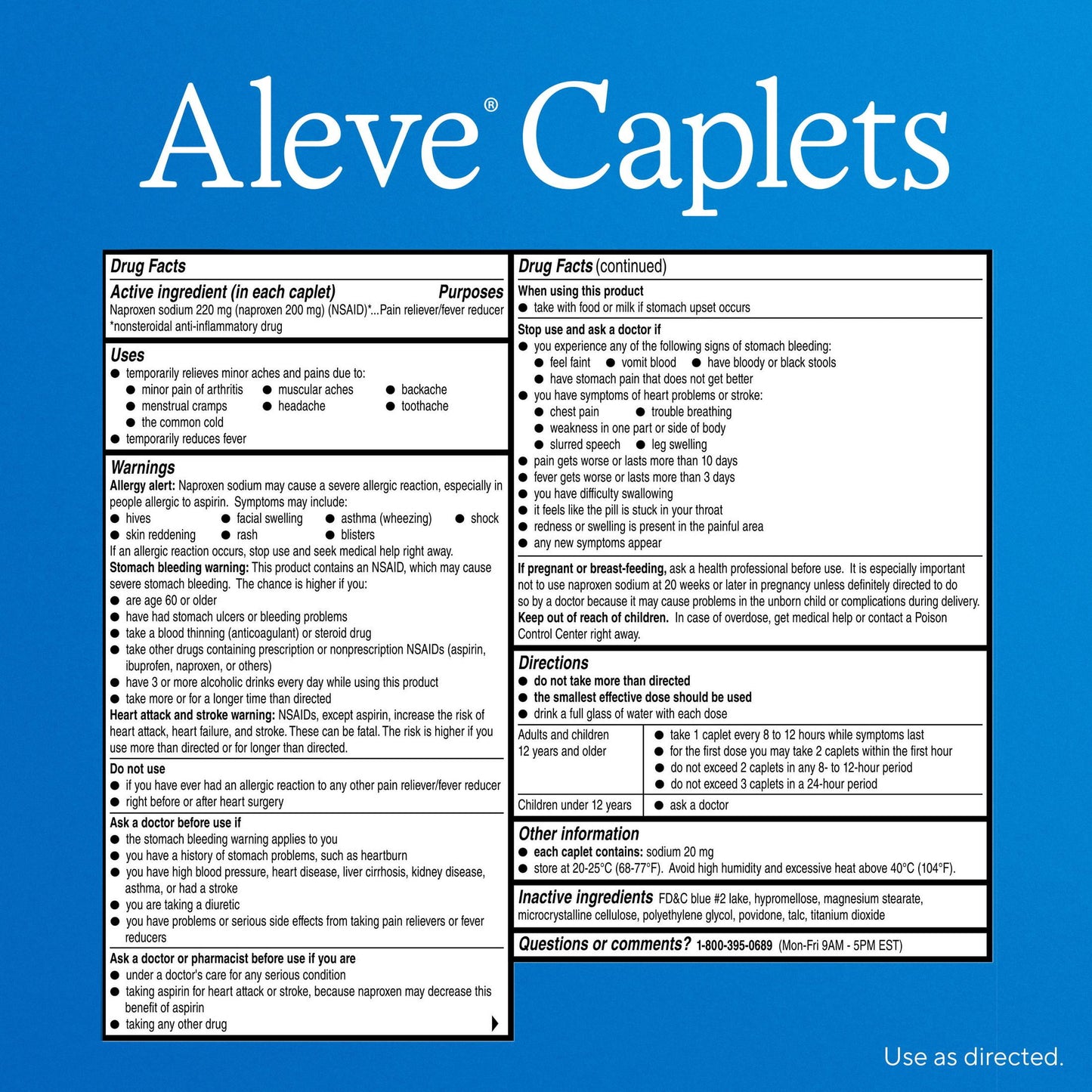 Aleve Caplets Soft Grip Arthritis Cap Naproxen Sodium Pain Reliever, 270 Count