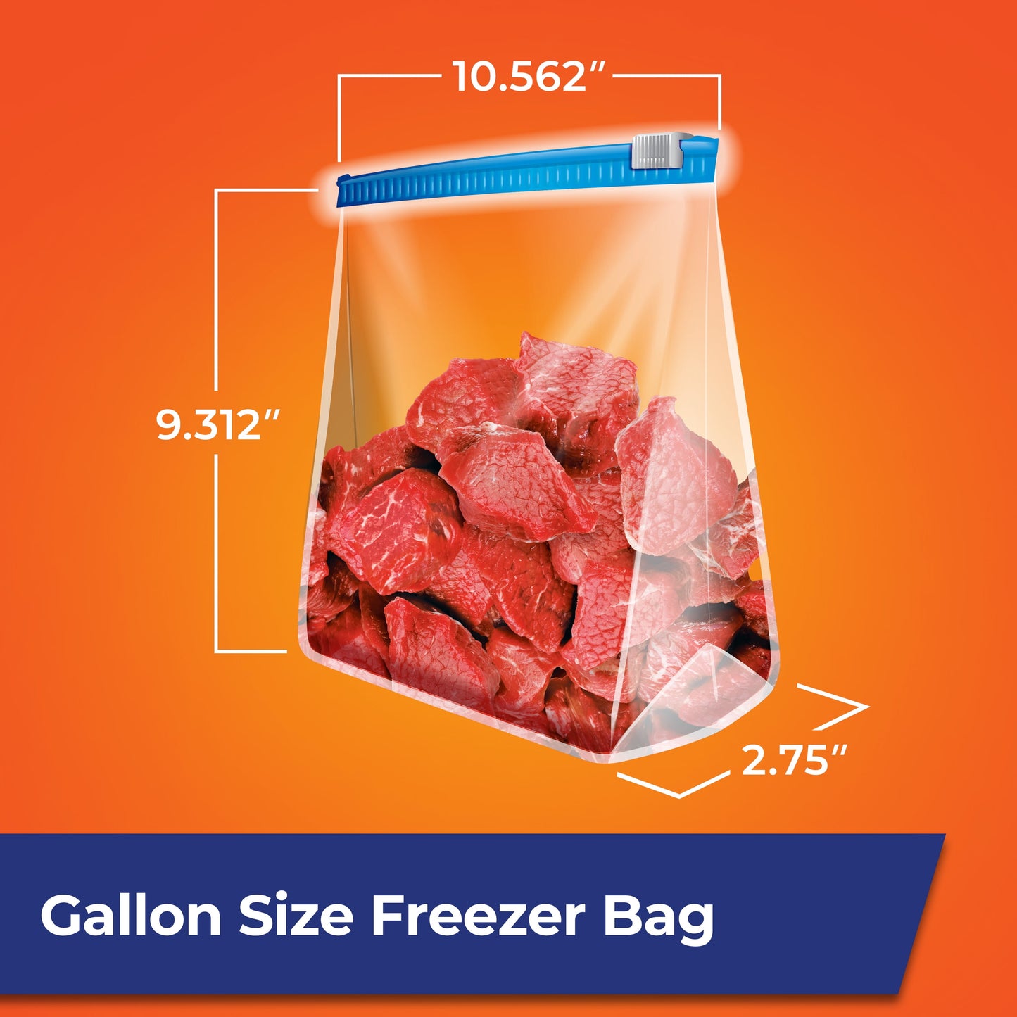 Hefty Slider Freezer Storage Bags, Gallon Size, 20 Count