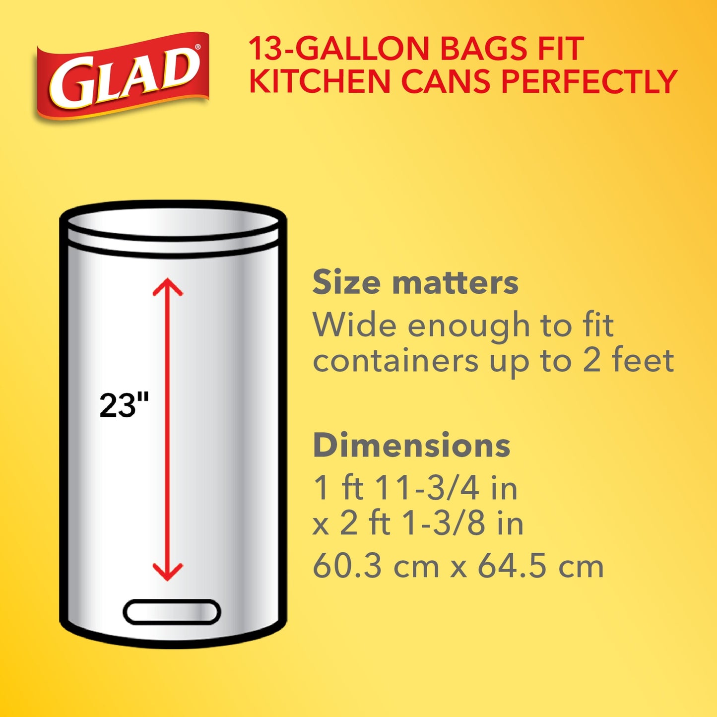 Glad ForceFlex 13 Gallon Tall Kitchen Trash Bags, Gain Lavender with Febreze, 40 Bags