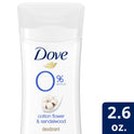 Dove 0% Aluminum Women's Antiperspirant Deodorant Stick, Cotton Flower and Sandalwood, 2.6 oz