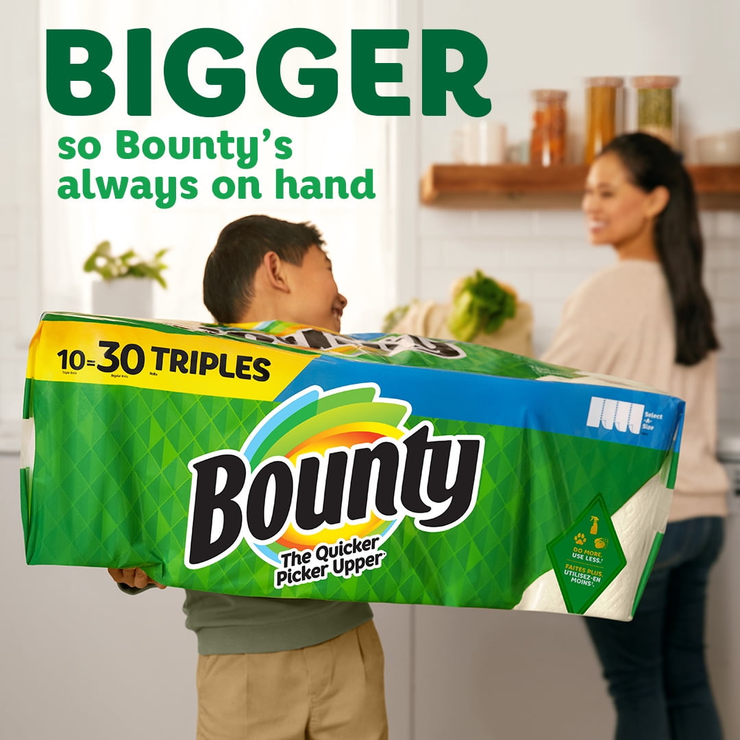 Bounty Select-a-Size Paper Towels, 10 Triple Rolls, White