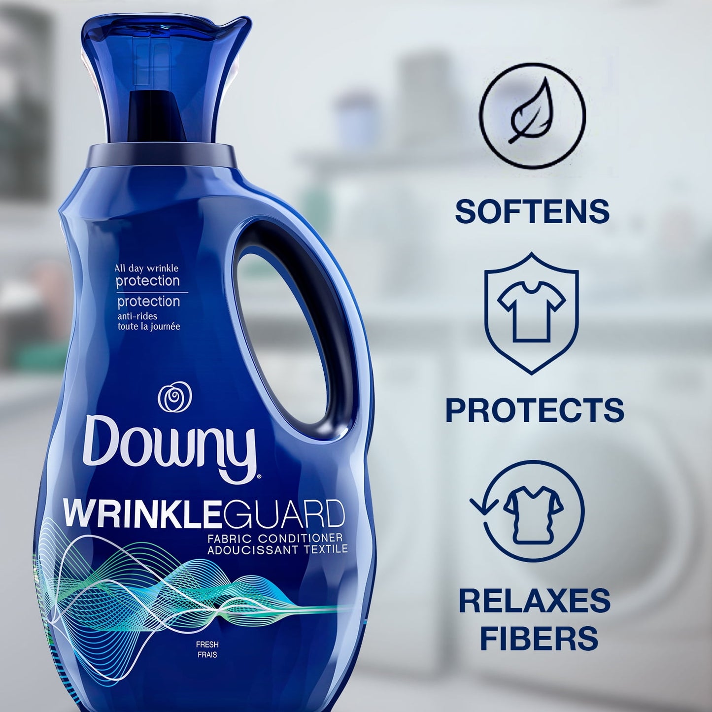 Downy Wrinkle Guard Liquid Fabric Softener, Fresh, 81 fl oz