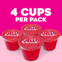 Jell-O Original Strawberry Jello Cups Gelatin Snack, 4 Ct Cups