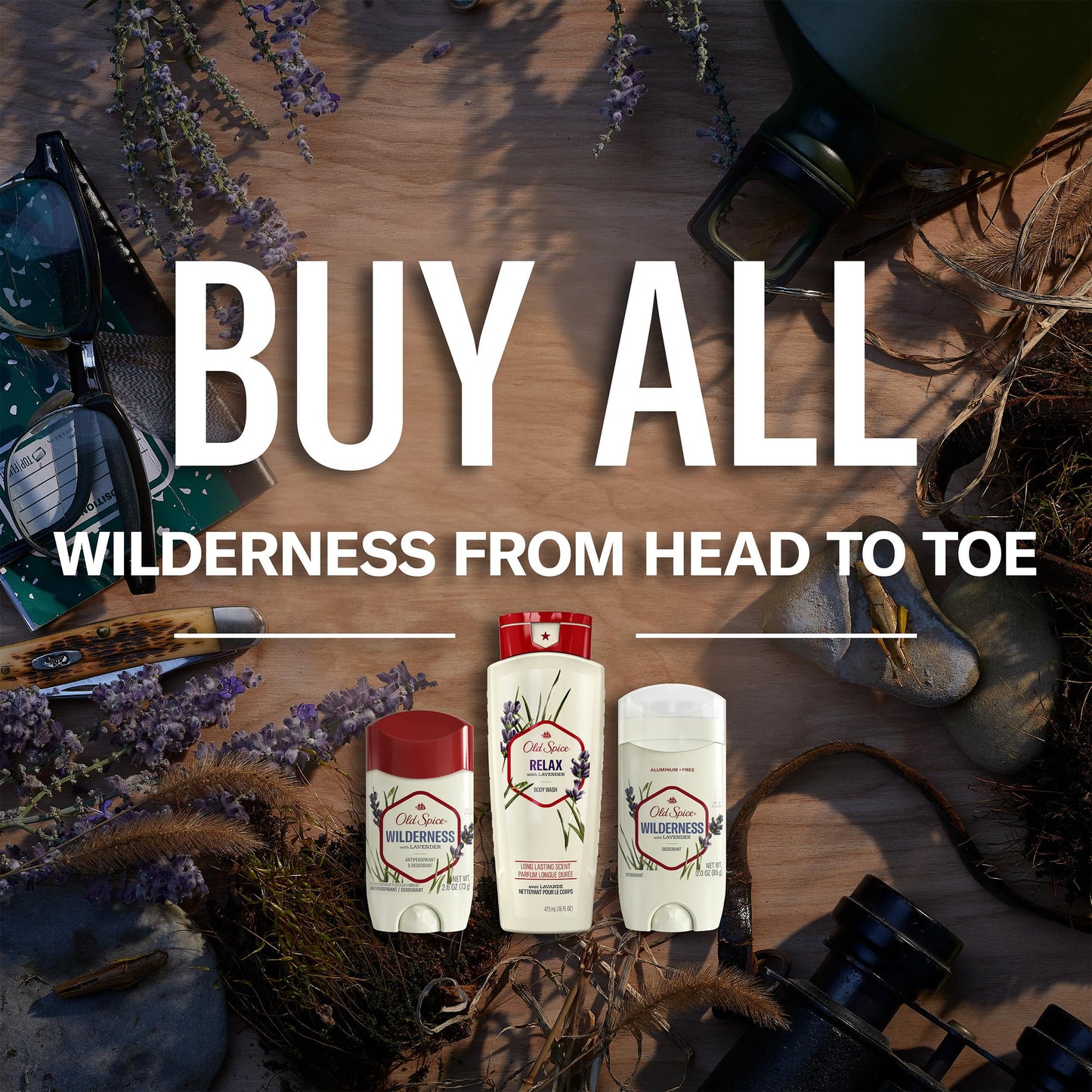 Old Spice Men's Antiperspirant Deodorant Wilderness with Lavender, 2.6 oz Twin Pack