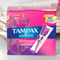 Tampax Radiant Tampons with LeakGuard Braid, Super Absorbency, 14 Count
