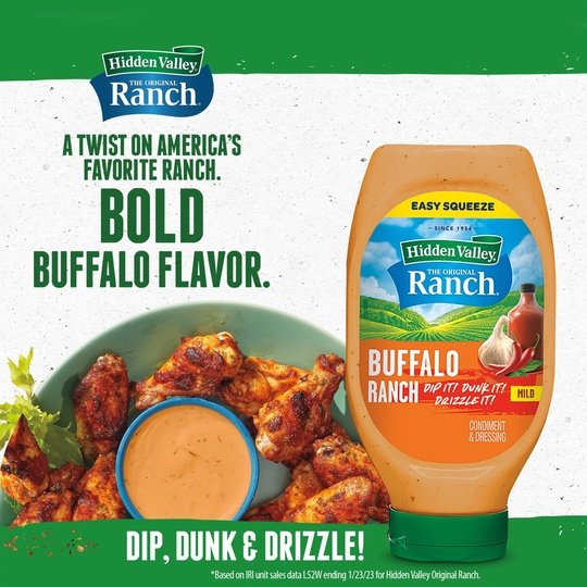 Hidden Valley Gluten Free Buffalo Ranch Dipping Sauce, Topping and Dressing, 20 fl oz