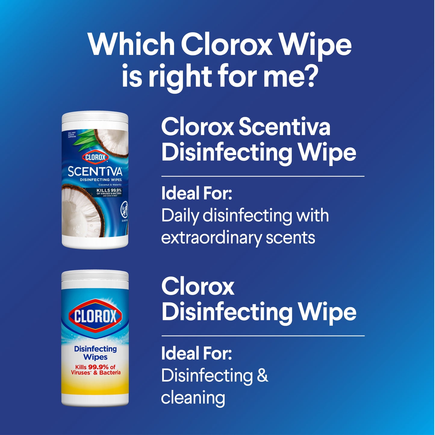 Clorox Scentiva Bleach-Free Cleaning Wipes, Coconut and Waterlily, 75 Count