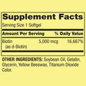 Spring Valley Biotin Softgels Dietary Supplement, 5,000 mcg, 240 Count