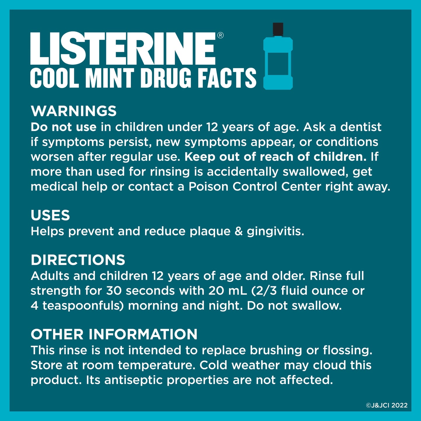 Listerine Cool Mint Antiseptic Mouthwash/Mouth Rinse for Bad Breath & Plaque, 1 L