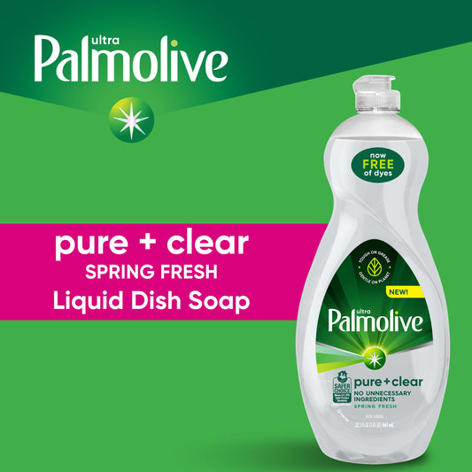 Palmolive Ultra Dishwashing Liquid Dish Soap, Pure + Clear Spring Fresh - 32.5 Fluid Ounce