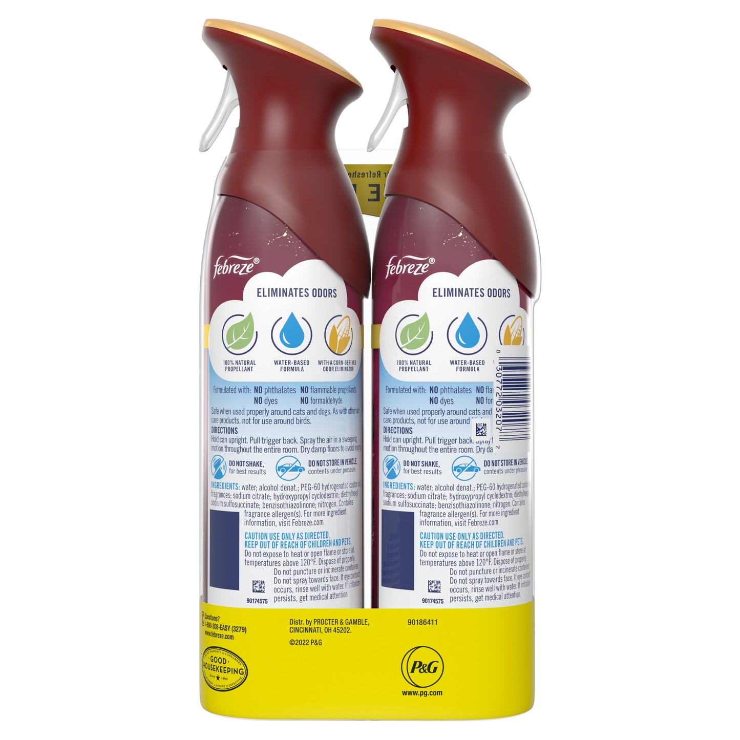 Febreze Air Effects Odor-Fighting Air Freshener Cranberry Tart, 8.8 oz. Aerosol Can, Pack of 2