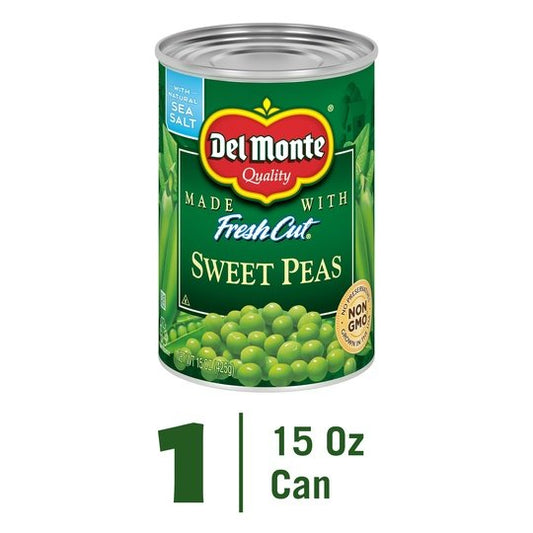 Del Monte Sweet Peas Canned Vegetables, 15 oz Can