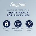 Stayfree Ultra Thin, Overnight Pads with Wings, Unscented, 28 Ct