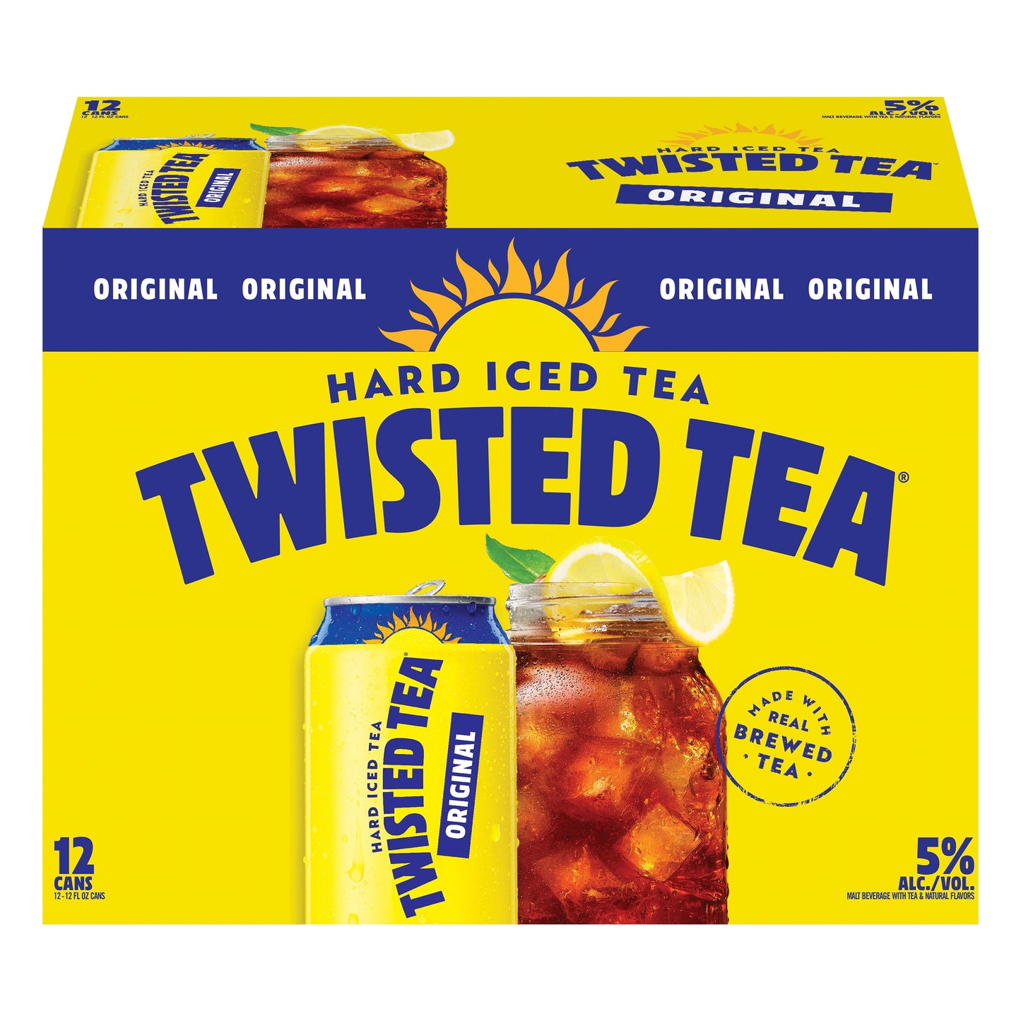 Twisted Tea Original Hard Iced Tea, 12 Pack, 12 fl oz Cans, 5% ABV