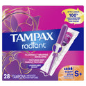 Tampax Radiant Tampons with LeakGuard Braid, Super Plus Absorbency, 28 Count