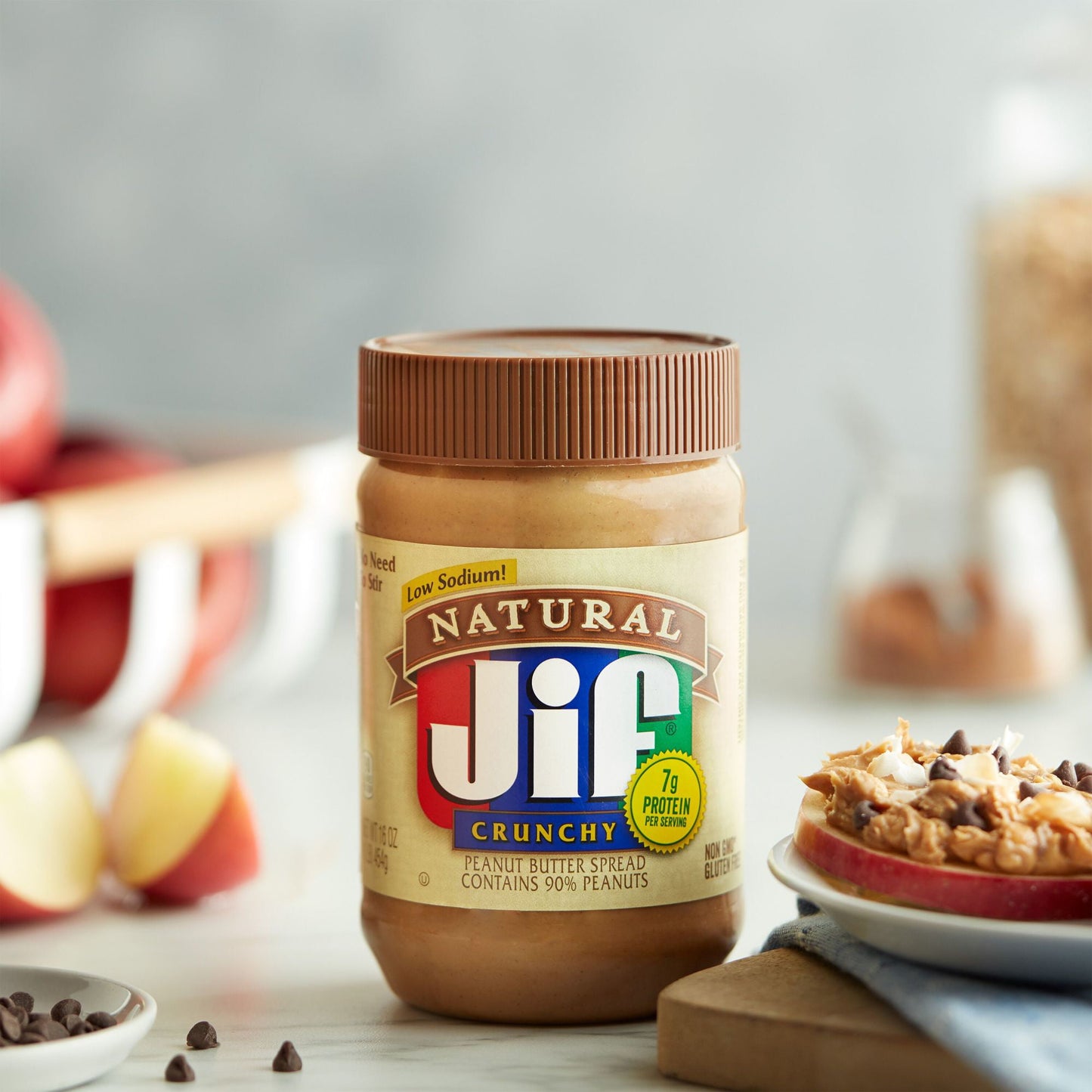 Jif Natural Crunchy Peanut Butter Spread  Contains 90% Peanuts, 16 Ounces