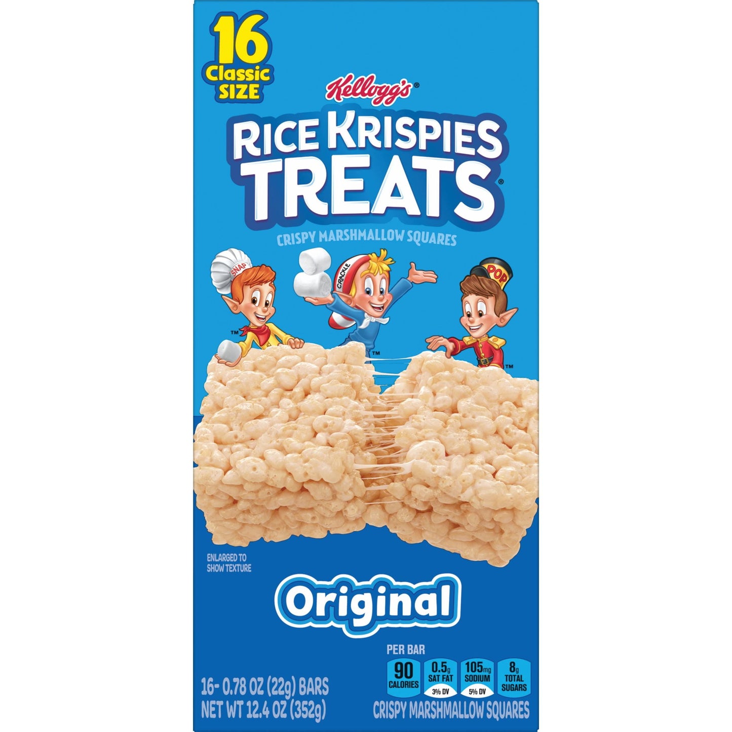 Rice Krispies Treats Original Chewy Crispy Marshmallow Squares, Ready-to-Eat, 12.4 oz, 16 Count