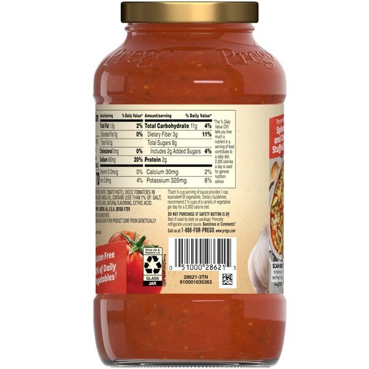 Prego Chunky Tomato, Basil and Garlic Spaghetti Sauce, 23.75 oz Jar