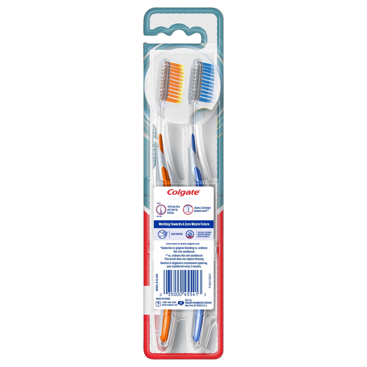 Colgate Gum Health Adult Toothbrush, Ultra Soft Bristles, 2 Count