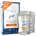 Secret Clinical Strength Invisible Solid Antiperspirant and Deodorant for Women, Stress Response, Twin Pack 1.6 oz Each, 3.2oz