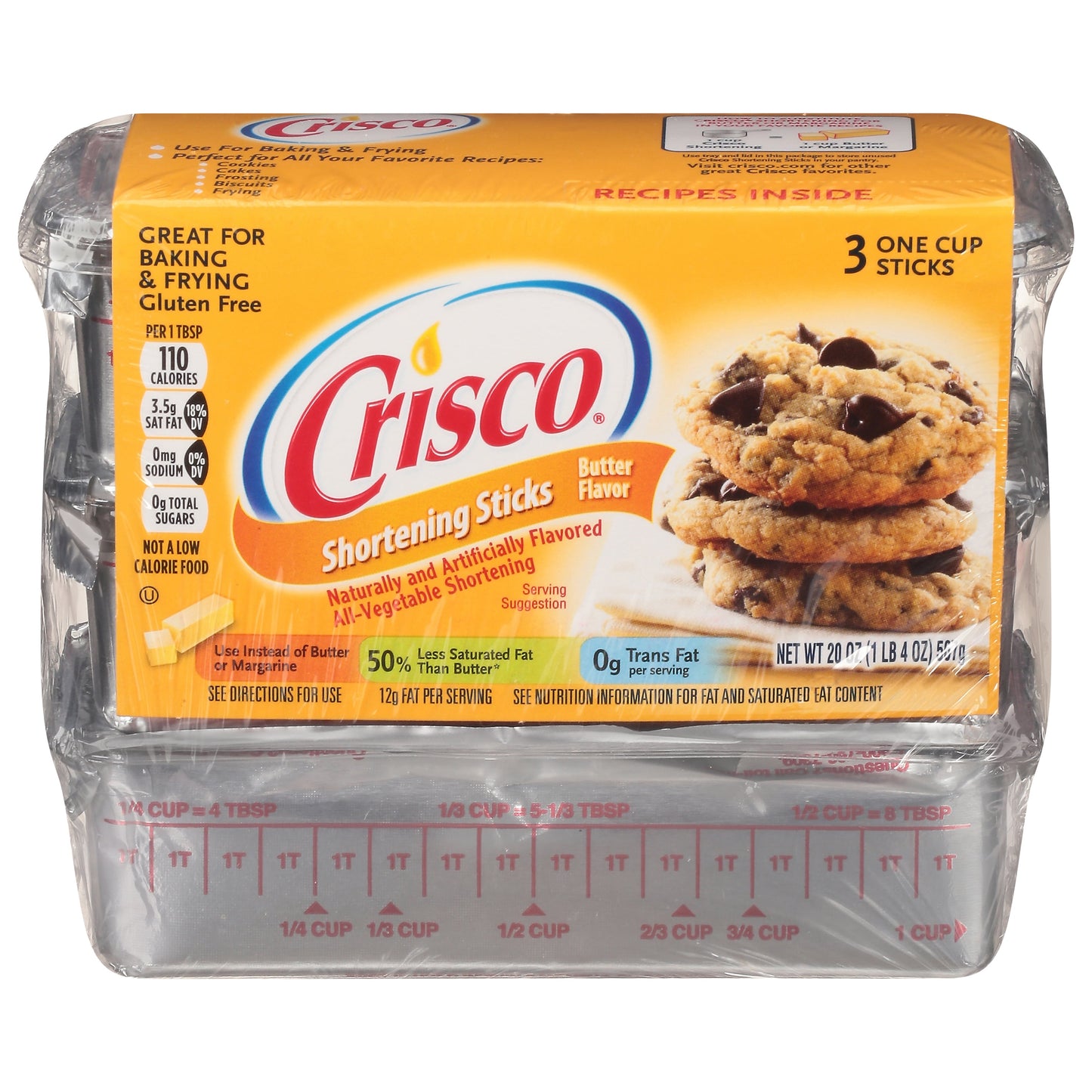 Crisco Butter Flavor All-Vegetable Shortening Sticks, 20 oz