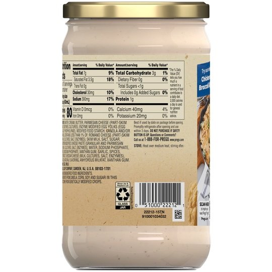 Prego Homestyle Alfredo Pasta Sauce, 22 oz Jar