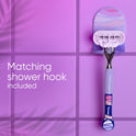 Gillette Venus Miami Midnight Extra Smooth Women's Razor Handle, 2 Blade Refills and Shower Hook