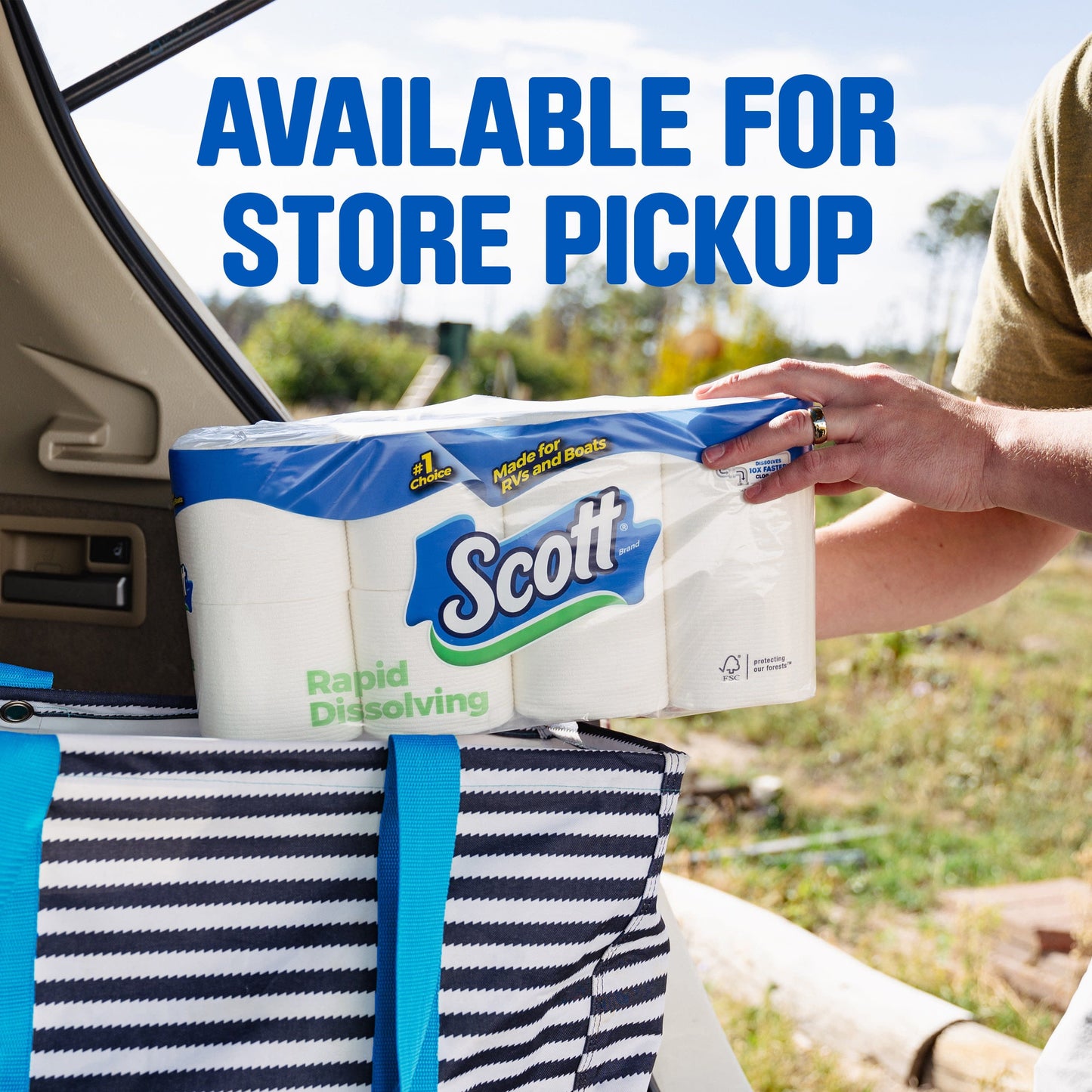 Scott Rapid-Dissolving Toilet Paper for RVs & Boats, 4 Double Rolls, 231 Sheets Per Roll (924 Total)