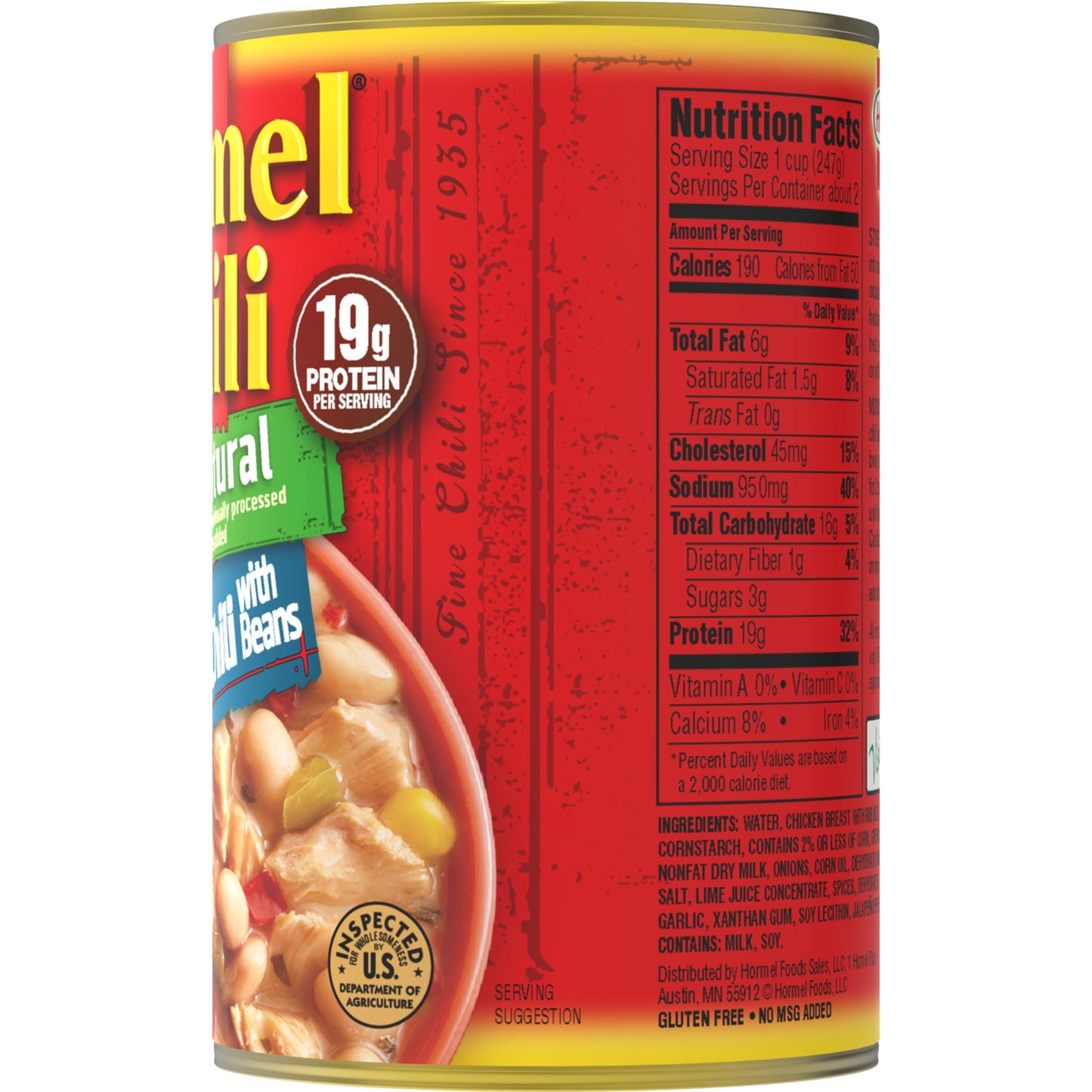 HORMEL 100% Natural White Chicken Chili with Beans, No Artificial Ingredients, 15 Oz