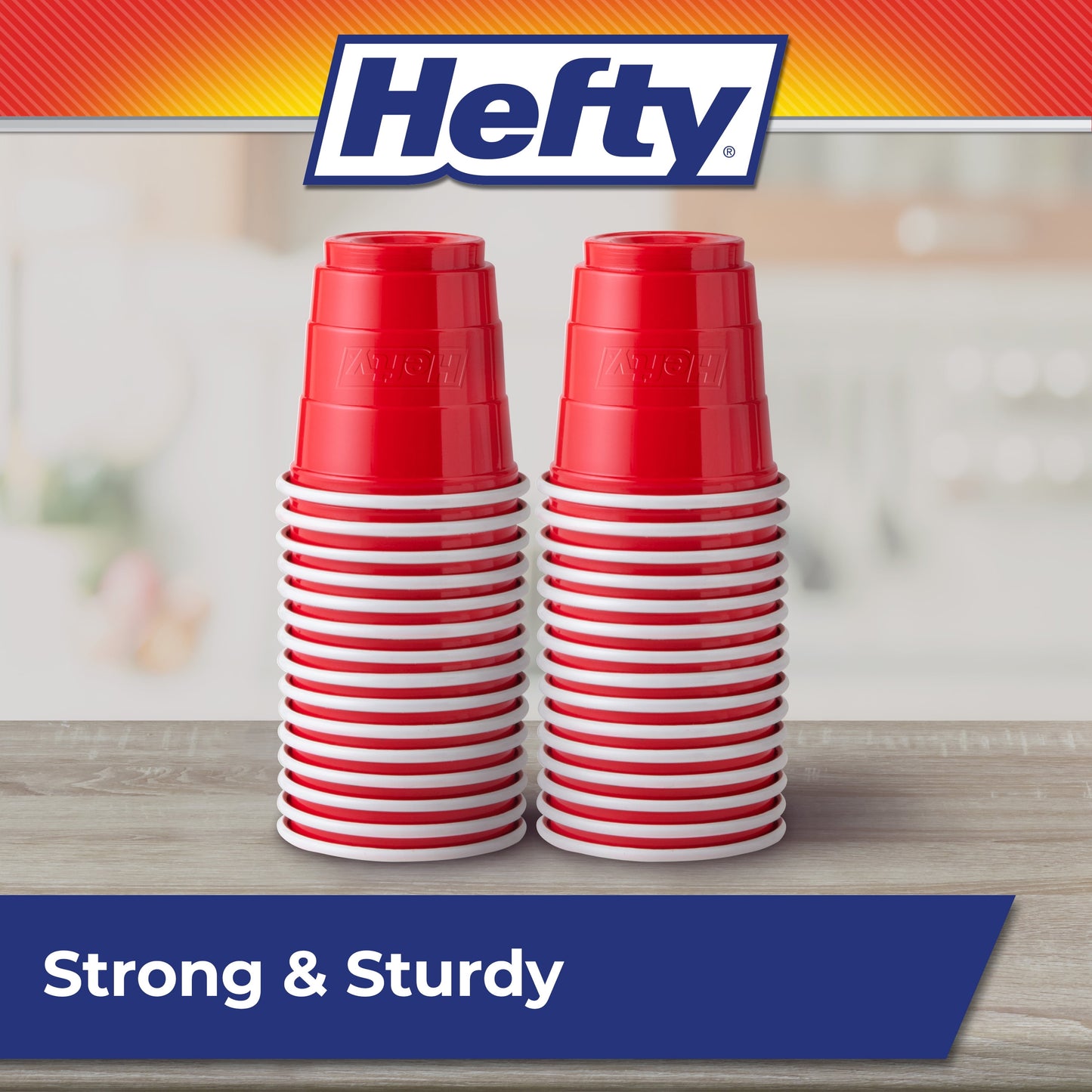 Hefty Disposable Mini Plastic Cups, Red, 2 Ounce, 30 Count