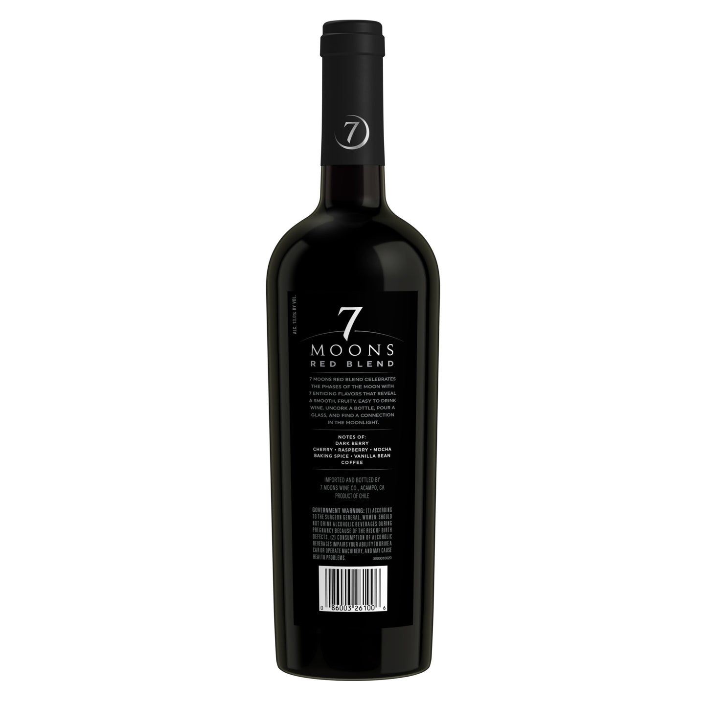 7 Moons Red Blend Chile Red Wine, 750 ml Glass, ABV 13.50%