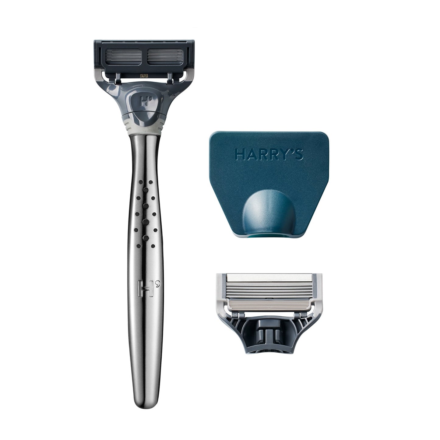 Harry's Men's Manual Craft Razor Handle and Two 5-Blade Razor Cartridges, Metallic