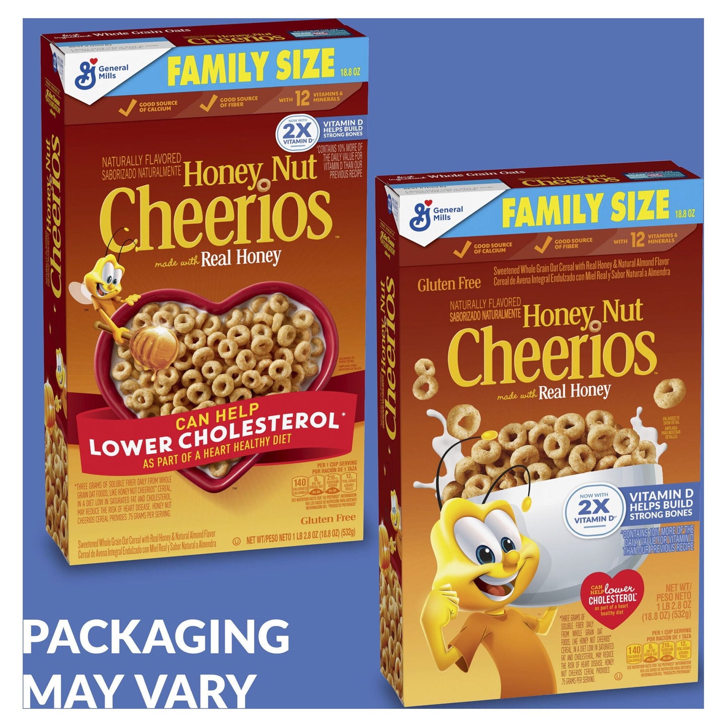 Honey Nut Cheerios Heart Healthy Gluten Free Breakfast Cereal, Family Size, 18.8oz