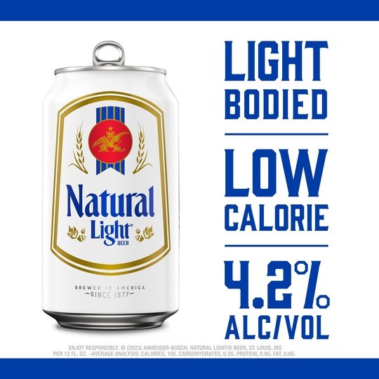 Natural Light Beer, 15 Pack Beer, 12 fl oz Cans 4.2% ABV, Domestic