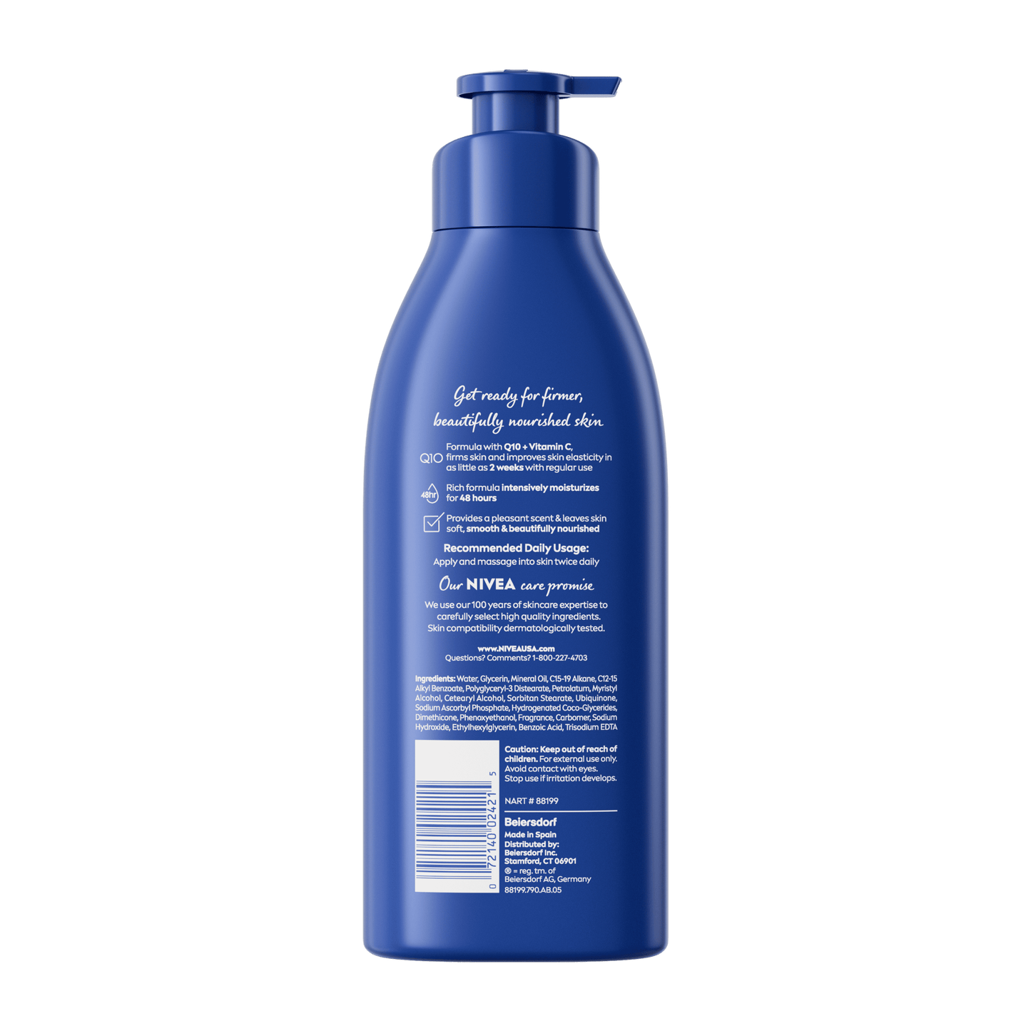 NIVEA Nourishing Skin Firming Body Lotion with Q10 and Vitamin C, 16.9 Fl Oz Pump Bottle