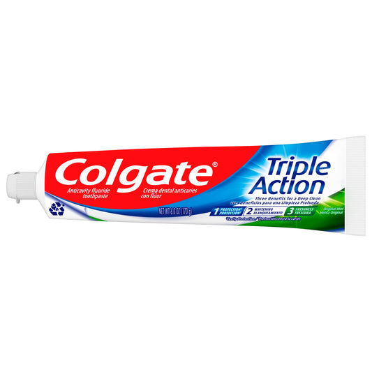 Colgate Triple Action Toothpaste, Original Mint, 6 oz. Tube