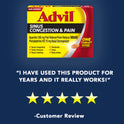 Advil Sinus Congestion and Pain, Sinus Medicine, Pain Reliever and Fever Reducer With Ibuprofen and Phenylephrine Hcl - 20 Coated Tablets