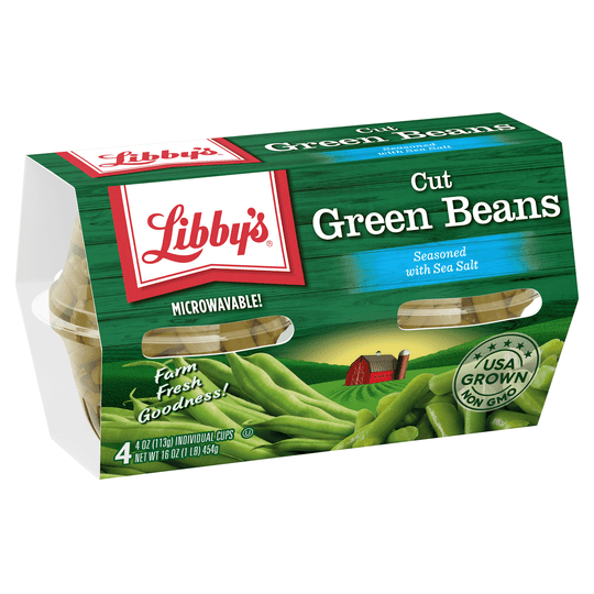 (4 Count) Libby's Cut Green Beans, Canned Vegetables, 4 oz