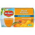 (4 Cups) Del Monte Diced Peaches Fruit Cups, No Sugar Added, 3.75 oz