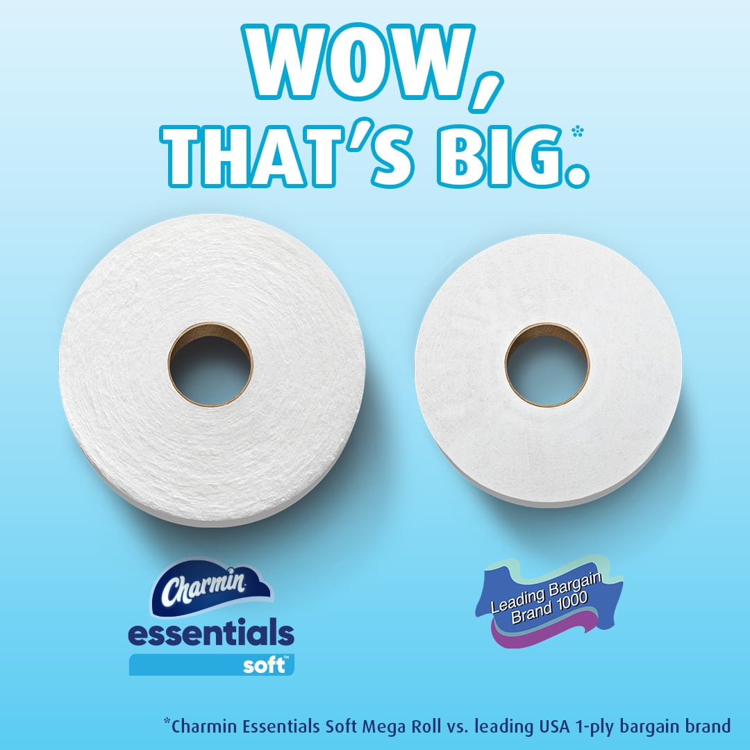 Charmin Essentials Soft Toilet Paper, 18 Mega Rolls