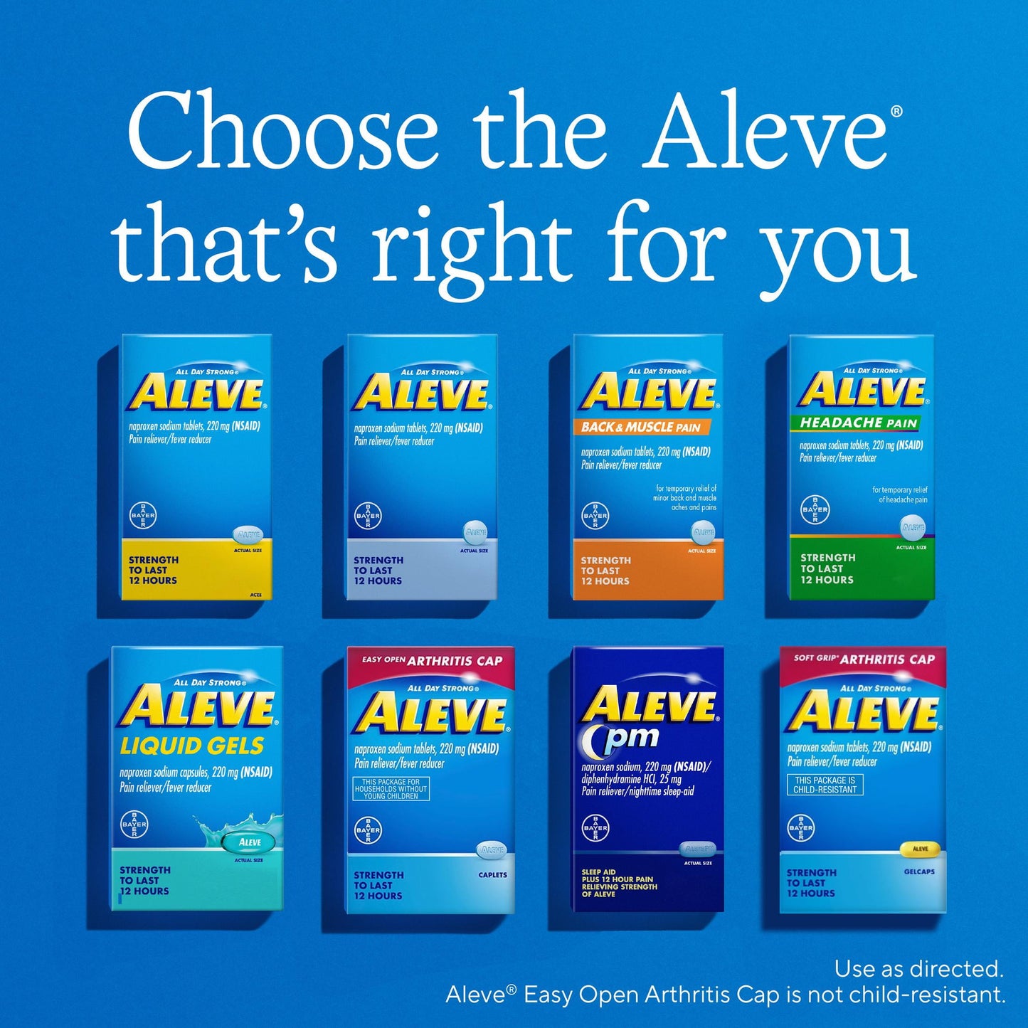 Aleve Back & Muscle Pain Reliever Naproxen Sodium Tablets, 90 Count
